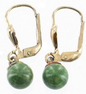 Vintage Jade GF w Germany Gesch Earrings French Hook