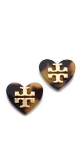 Tory Burch Tilsim Logo Heart Studs