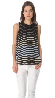 L'AGENCE Sleeveless Striped Blouse
