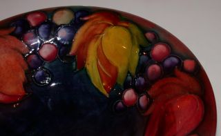 Moorcroft Pottery Flambe Leaf and Berry Compote or Footed Bowl 7 1 2