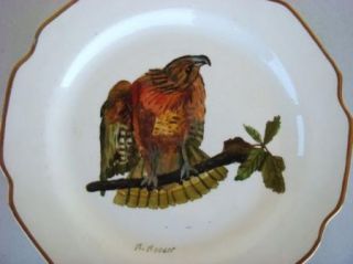 Mouger Hand Painted Wall Plate Bird on Branch Art
