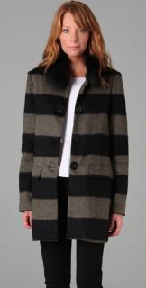 alice + olivia Hilda Fur Collar Coat