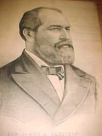 Orig 1880 Currier Ives Print Gen James Garfield 20th President of The