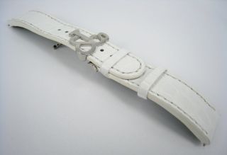 New Jacob & Co. Real Baby Crocodile Skin Watch Band White 22mm Factory