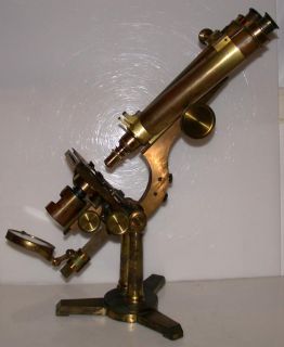 C1860 Smith Beck Beck Large Best No 1 Stand Brass Binocular Microscope