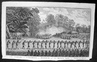 1790 Cook Hogg Antique Print Natche (inasi) Ceremony Tongatapu Island