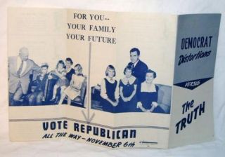 1956 Eisenhower Nixon Campaign Election Brochure Republican Policies