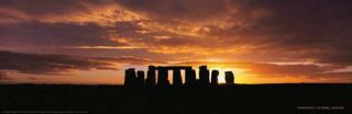 Stonehenge Celtic Circle Sky Sunset Scenic Poster KC117