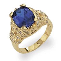 Synthetic Sapphire Anniversary Jackie Kennedy Ring 10