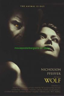 Wolf Movie Poster Jack Nicholson Michelle Pfeiffer