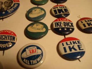 27 Campaign Buttons Pin Backs I Like Ike Roosevelt