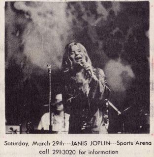 Janis Joplin 1969 San Diego Concert Handbill