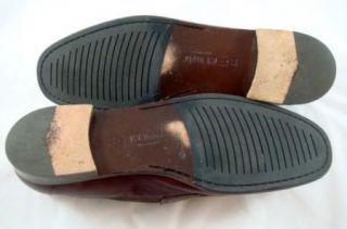 Vintage E T Wright Brown Leather and Canvas Mens Italian Loafers Size