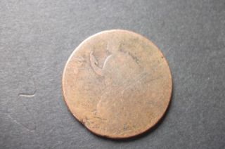William Mary Half Penny Coin Probably 1694 But Worn