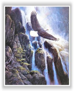 Persis Clayton Weirs Spring Cascade Bald Eagle Print