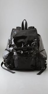 LeSportsac Black Patent Voyager Backpack