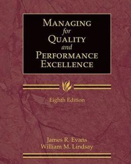  Quality and Performance Excellence 8E James R Evans 8th Edition
