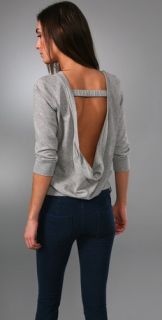 Juicy Couture Luxe Fleece Draped Back Pullover