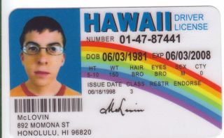 McLovin Plastic Collectors Card Movie Prop Reproduction from Superbad