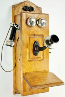 Antique Stromberg Carlson Crank Wall Hanging Phone Telephone Tiger Oak
