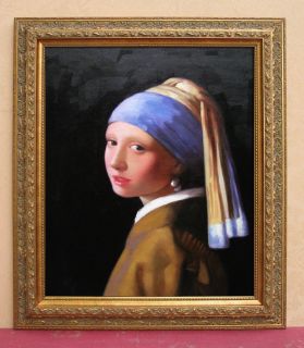 Jan Vermeer Girl with A Pearl Earring Handmade Oil Painting Repro