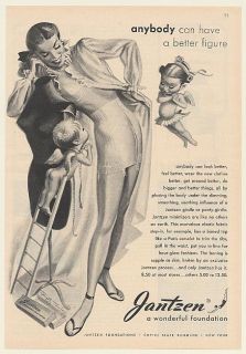 1947 Jantzen Girdle Lady Better Figure Cherubs Print Ad