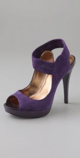 Pelle Moda Issa Peep Toe Pumps with Ankle Strap