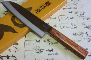 Japanese sushi chef knife kanetsune hagane steel santoku 165mm seki