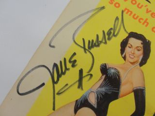 The French Line Jane Russell Autographed Movie Poster Vintage Used as