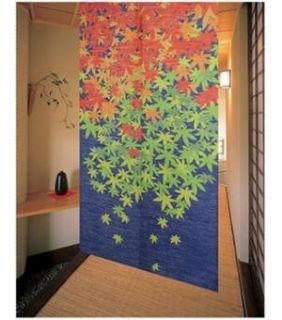 Graceful Maple Leaf Japanese Noren Door Curtains D3038
