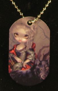 Jasmine Becket Griffith Dogtag Necklace Loup Garou Snow White & Red