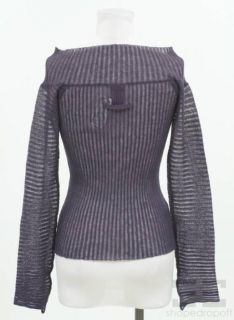 Jean Paul Gaultier Maille Dark Purple Linen Rib Knit Long Sleeve