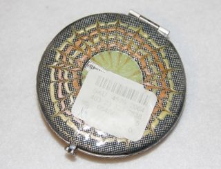 Jay Strongwater Swarovski Crystal Mirror Compact Flowers Mint