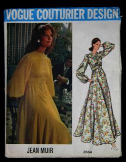   Vogue Couturier Design maxi dress Jean Muir 2664 10 Uncut 70s vtg