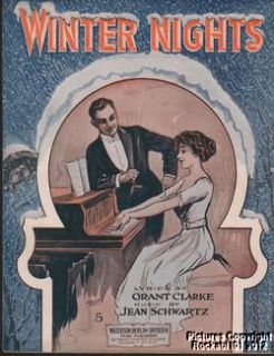 1914 Clarke Schwartz Sheet Music Winter Nights