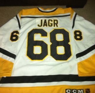 Jaromir Jagr Autographed Game Used Jersey Pittsburgh Penguins Stanley