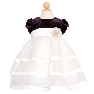 Jayne Copeland Baby Girls Size 24M Ivory Black Christmas Formal Dress
