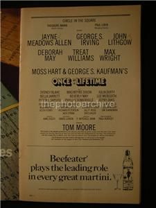 Jayne Meadows Allen John Lithgow Once in A Lifetime Signed Theatre
