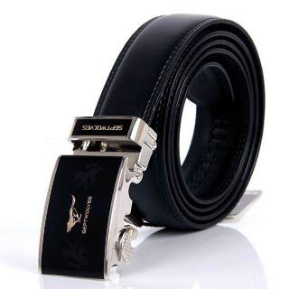 New Mens Suits Belts Gold Wolf Totem Black Leather All