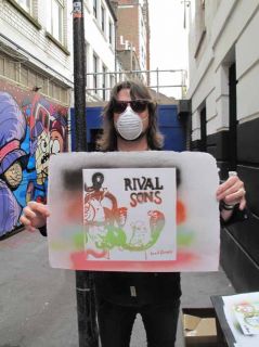Rival Sons Head Down Stencil Art Created by The Band Orange Vinyl