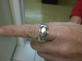 RARE Signed P Jeanine Payer Sterling Silver Inscribed Ring w Pivot