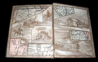 Antique 1883 Overland Old West Tourist Railroad Indians Travel History