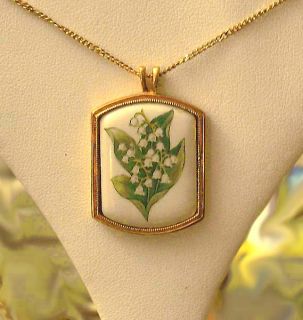 Vtg 80s Signed Avon Floral Heritage Lily of The Valley Porcelain