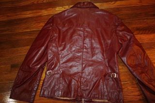 Vtg 70s Leather Racer Fight Club Jacket Jean Pierre 40