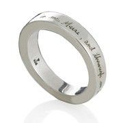 Jeanine Payer Silver Band Muse Homer Inspirational Quote Ring