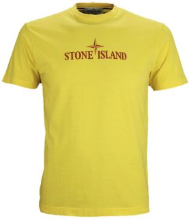 Stone Island Jersey Cotton Mens Printed T Shirt Yellow