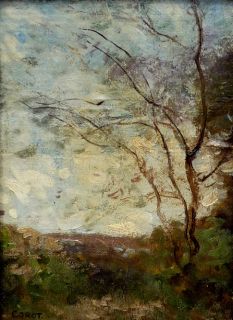 JEAN BAPTISTE CAMILLE COROT, EXQUISITE COUNTRYSIDE LANDSCAPE OIL