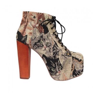 Jeffrey Campbell Lita Cat Tapestry Lace Up Bootie