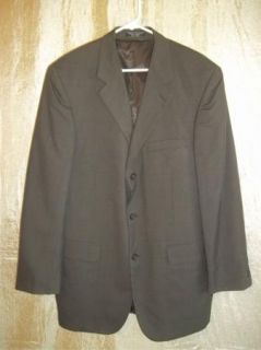 Brown 100 Wool Jeffrey Banks 3 Button Jacket Sport Coat 42L