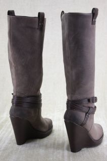 Jessica Simpson Kit Tall Wedge Boots Brown Size 7 5 Belted Vintage